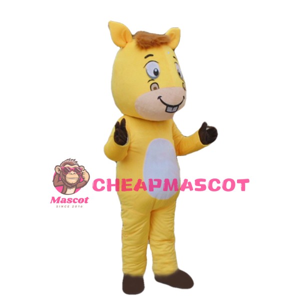 Hot Interesting Cartoon Yellow Horse Mascot Costume