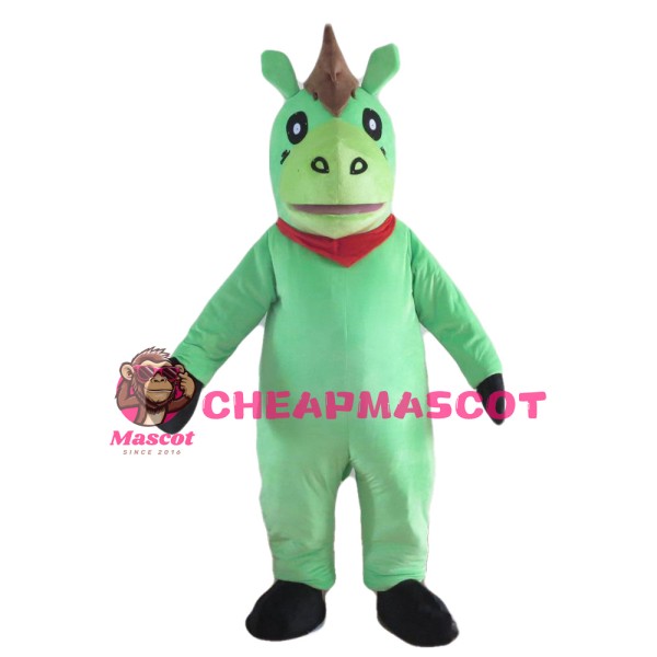 Hot Funny Cartoon Green Horse Mascot Costume