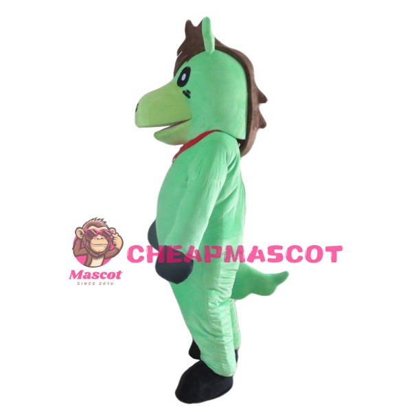 Hot Funny Cartoon Green Horse Mascot Costume