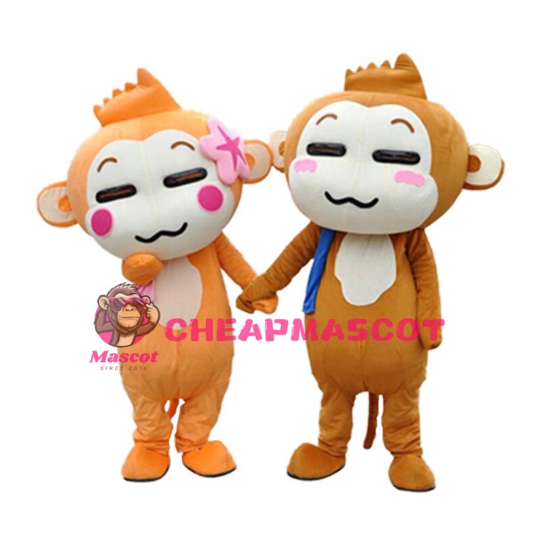 Quality Loving Monkey Couple Mascot Costume