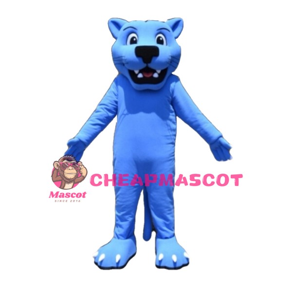 Plush Blue Leopard Mascot Costume