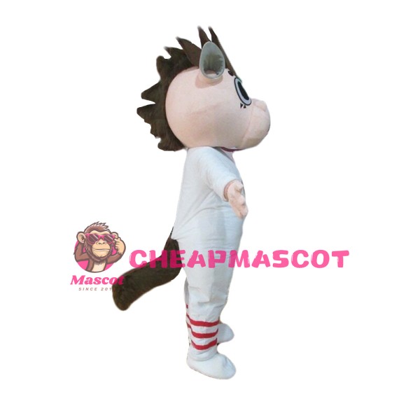 Funny Cartoon So Cute White Horse Mascot Costume