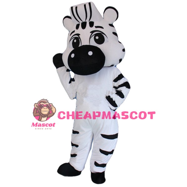 Cartoon Style Zebra Mascot Costume For Opening Event