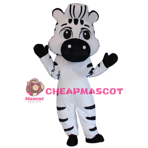 Cartoon Style Zebra Mascot Costume For Opening Event
