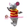 Big Eyes Mouse With Striped Shirt Mascot Costume