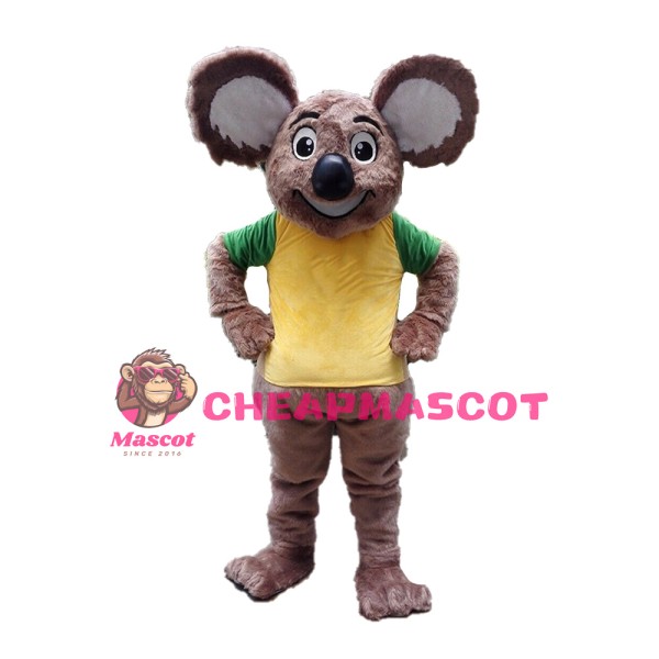 Adult Hot Furry Koala With Yellow Top Mascot Costume