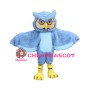 Plush Long Fur Sky Blue Owl Mascot Costume