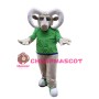 Khaki Ram With Green Top Mascot Costume Full Body Outfit