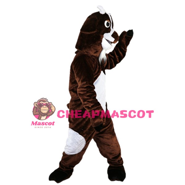 Adult Hot Lively Brown & White Goat Mascot Costume