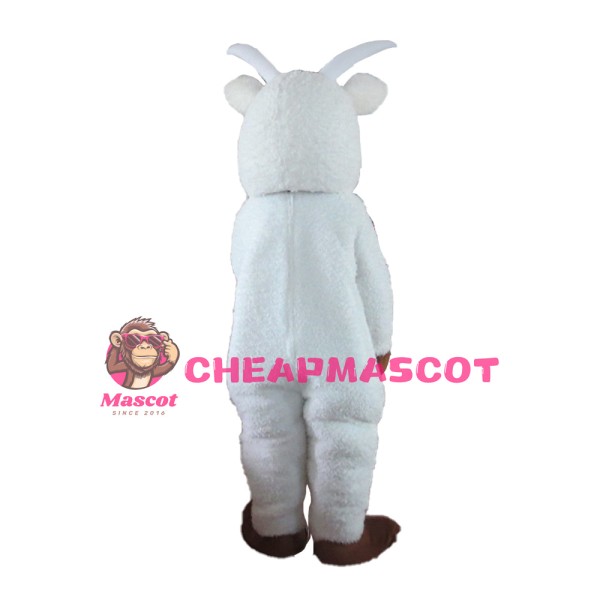 New Version Adult Furry White Goat Mascot Costume