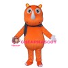 New Kind Little Orange Rhino With Grey Scarf Mascot Costume