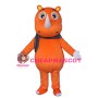 New Kind Little Orange Rhino With Grey Scarf Mascot Costume