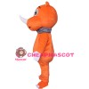 New Kind Little Orange Rhino With Grey Scarf Mascot Costume