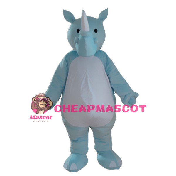 Customized Fashion Design Light Blue Rhino Mascot Costume