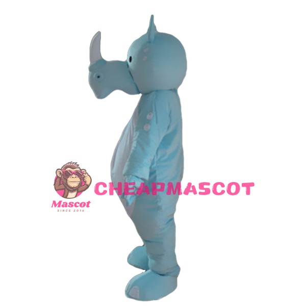 Customized Fashion Design Light Blue Rhino Mascot Costume