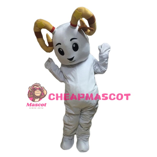 Cartoon Cute White Goat Mascot Costume