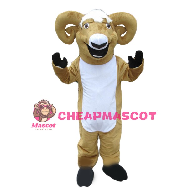 Direct Sale Likable Walking Light Brown Ram Mascot Costume