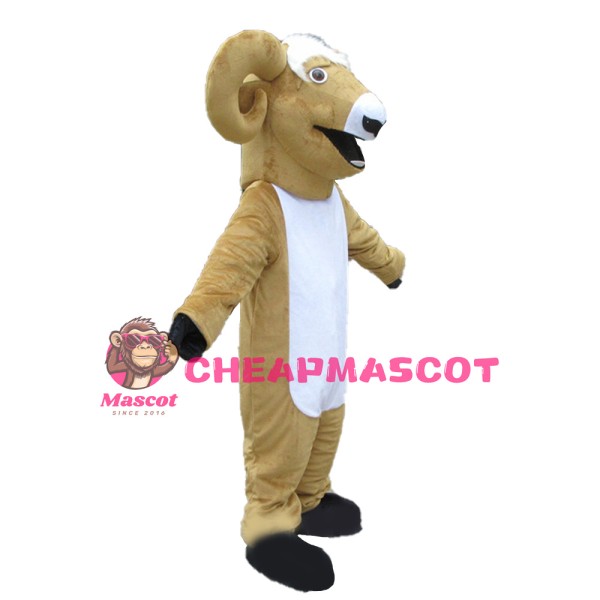Direct Sale Likable Walking Light Brown Ram Mascot Costume