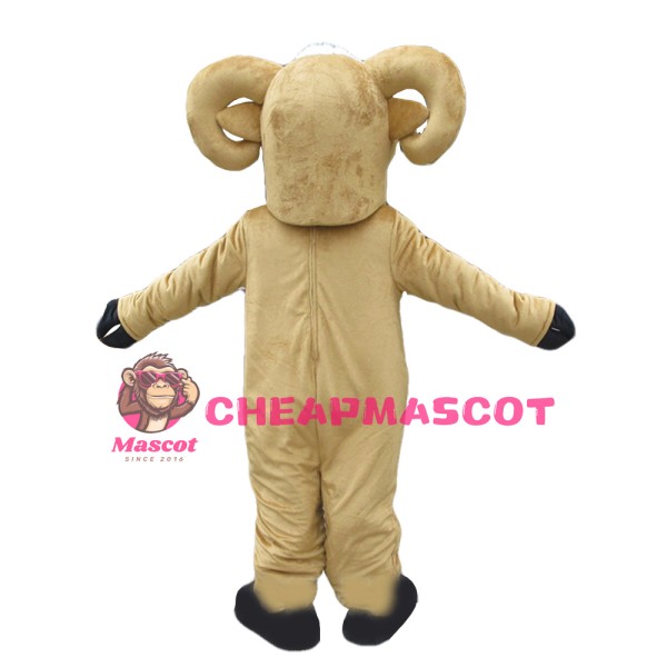 Direct Sale Likable Walking Light Brown Ram Mascot Costume
