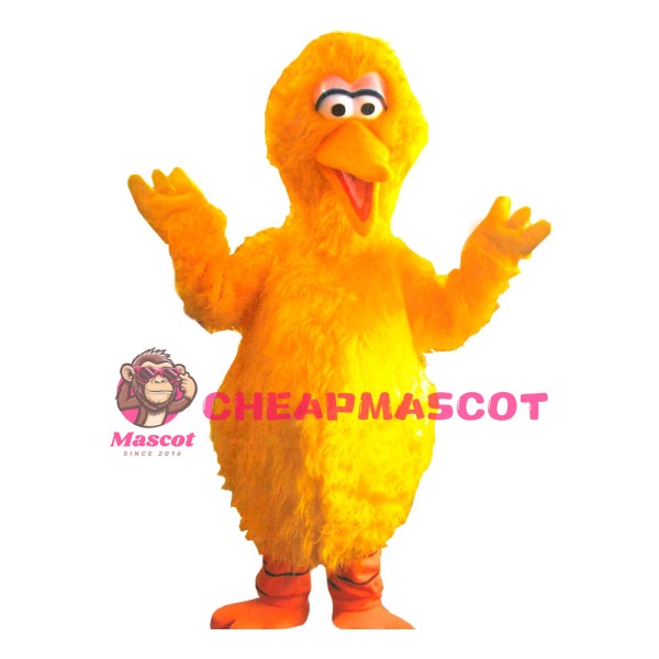 Hot Long Fur Yellow Duck Mascot Costume