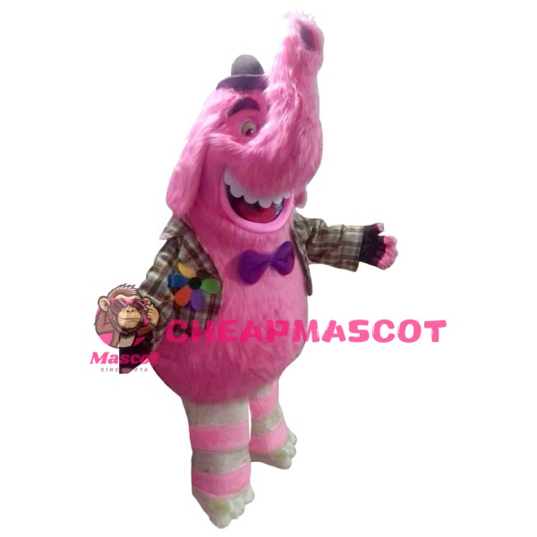 Lifesome Long Fur Pink Elephant Mascot Costume