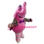 Lifesome Long Fur Pink Elephant Mascot Costume