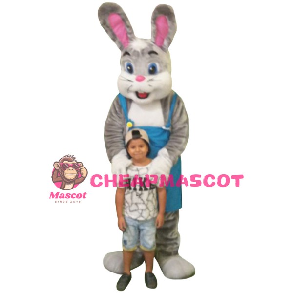 Quality Dear Grey & White Rabbit Mascot Costume