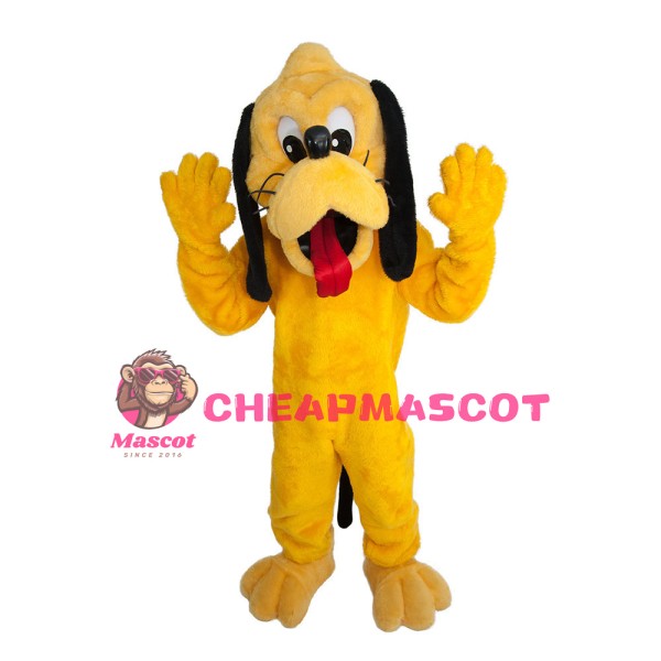Plush Naughty Yellow Dog Mascot Costume