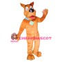 Honest Brown Dog With Dog Tag Mascot Costume