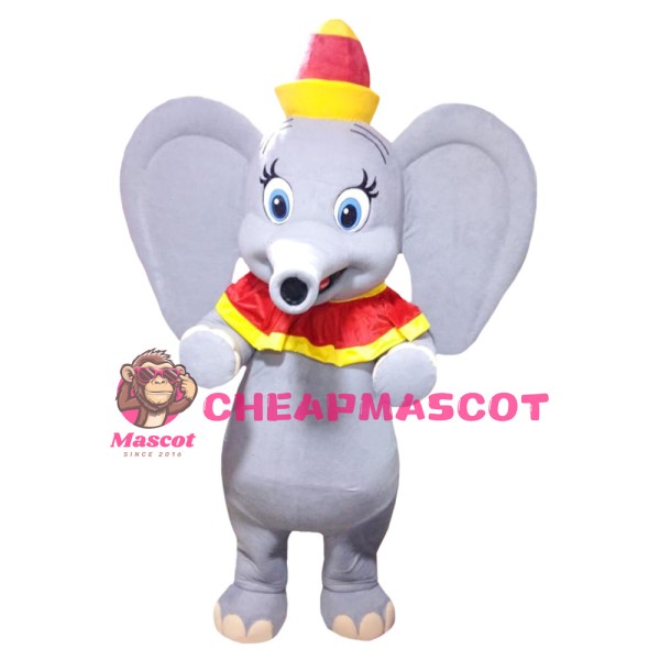 Lively Grey Elephant Mascot Costume