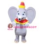 Lively Grey Elephant Mascot Costume
