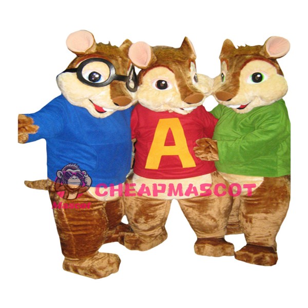Harmoniously Three Brothers Of Squirrel Mascot Costume