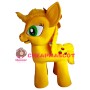 Likeable Yellow Little Horse With Big Green Eyes Mascot Costume