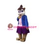Fashion Design Squirrel Girl With Purple Glasses Mascot Costume