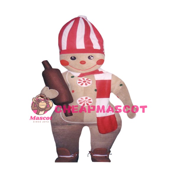 New Smiling Biscuit Baby With Scarf Mascot Costume