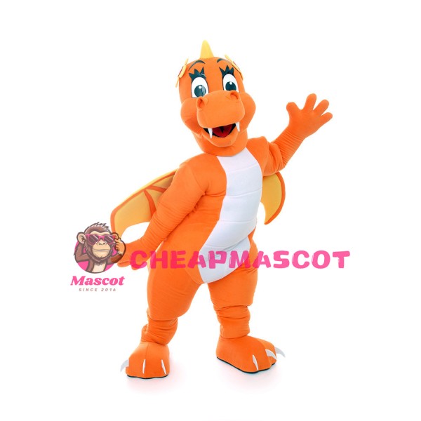 Adult Hot Funny Cartoon Dragon With Wings Mascot Costume
