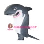Realistic Grey Shark With Sharp Tooth Mascot Costume