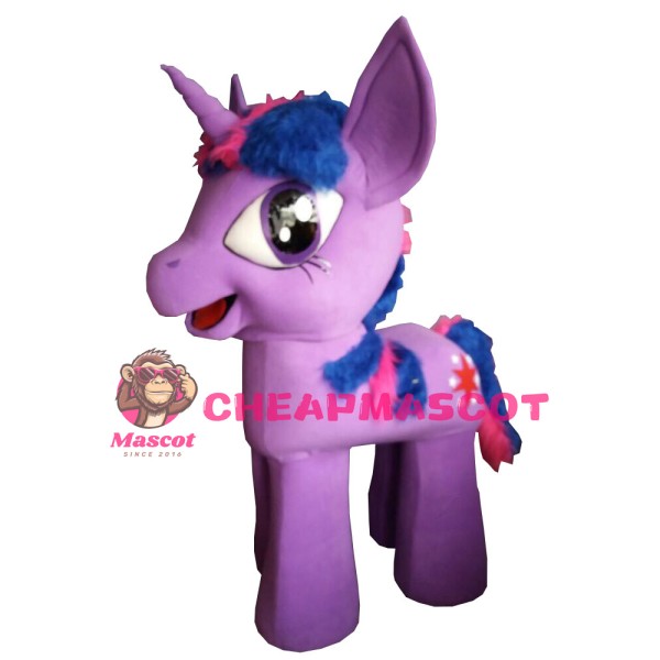 Adult Cartoon Big Eyes Pony With Horn Mascot Costume