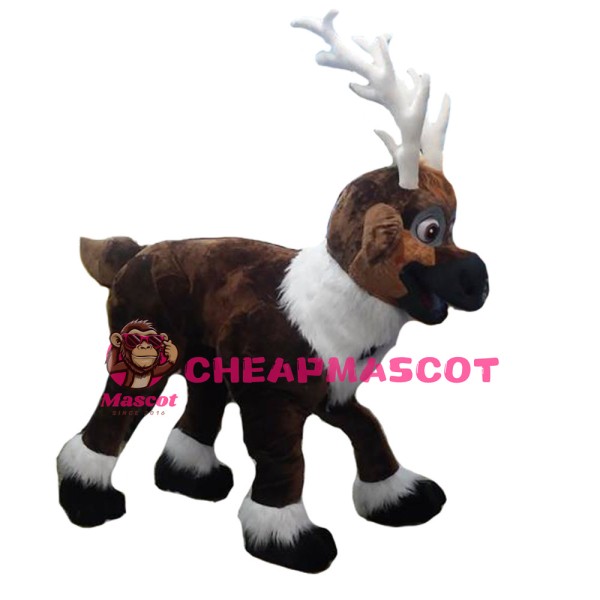 Unisex Running Plush Reindeer Mascot Costume