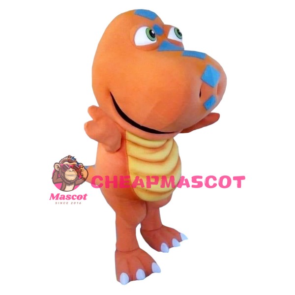 Funny Big Head Little Orange Dragon Mascot Costume