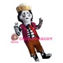 Scary Skull With Felt Hat Mascot Costume