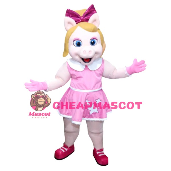 Adorable Girl Horse In Pink Dress Mascot Costume