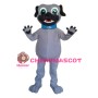 Clever Grey Dog Wearing Collar Mascot Costume