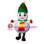 Super Cute Snowman With Christmas Hat Mascot Costume