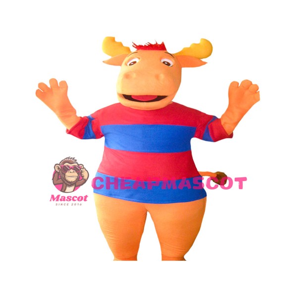 Adult Strong Orange Cattle Mascot Costume