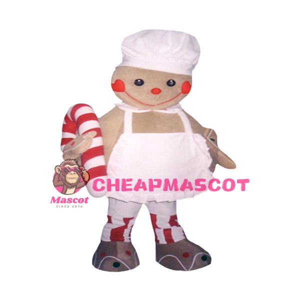 Round Body Chef Doll Holding Candy Mascot Costume