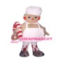 Round Body Chef Doll Holding Candy Mascot Costume