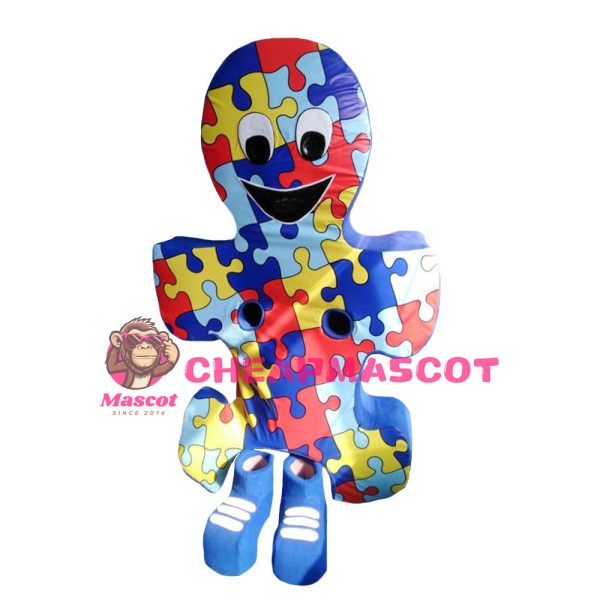 Interesting Colorful Puzzle Doll Mascot Costume