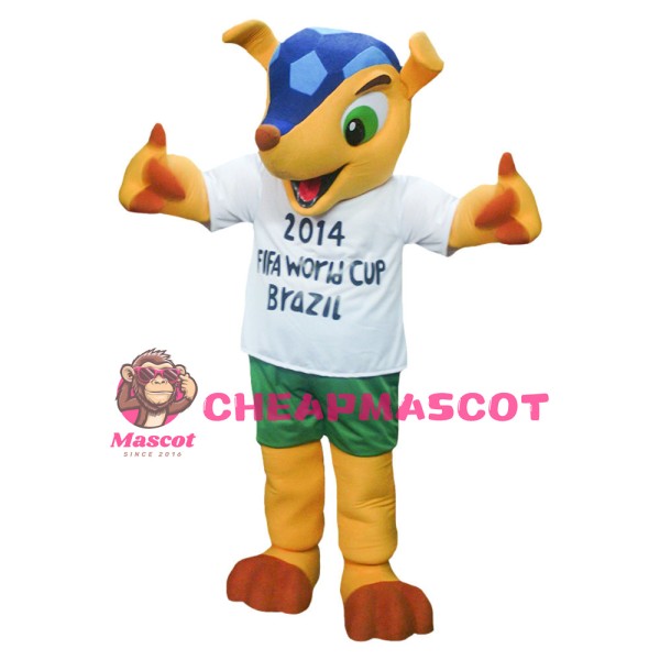 Fashion World Cup Yellow Deer Mascot Costume