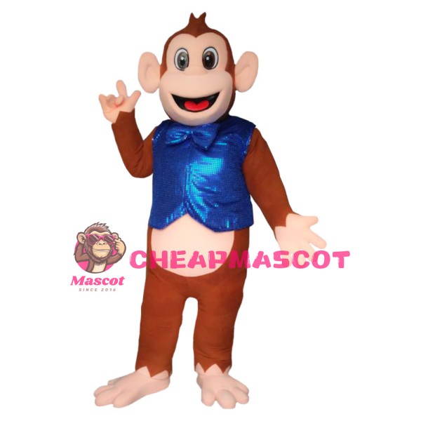 Waiter Monkey Mascot Costume For Outdoor Party